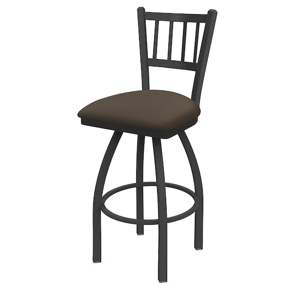 25" Swivel Counter Stool, Pewter Finish, Canter Earth Seat